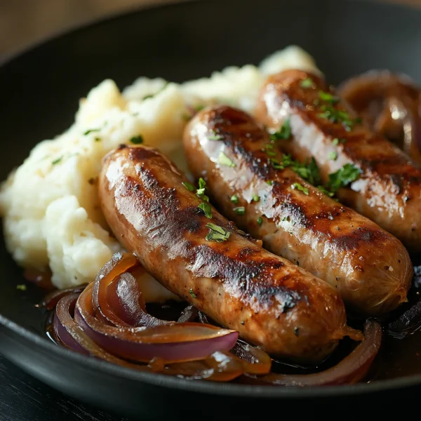 Traditional Cumberland sausages grilled to perfection