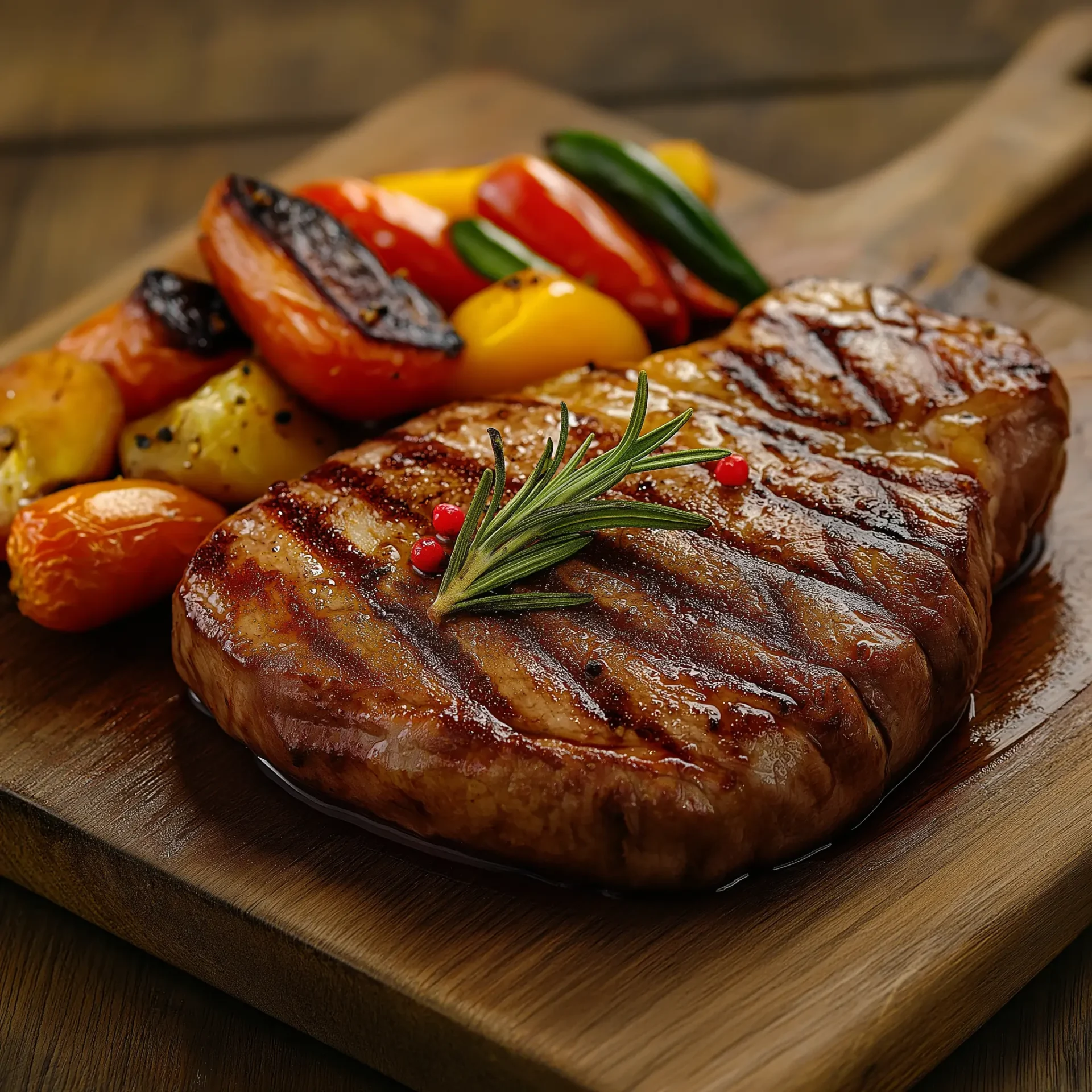 perfectly grilled veal rump steak