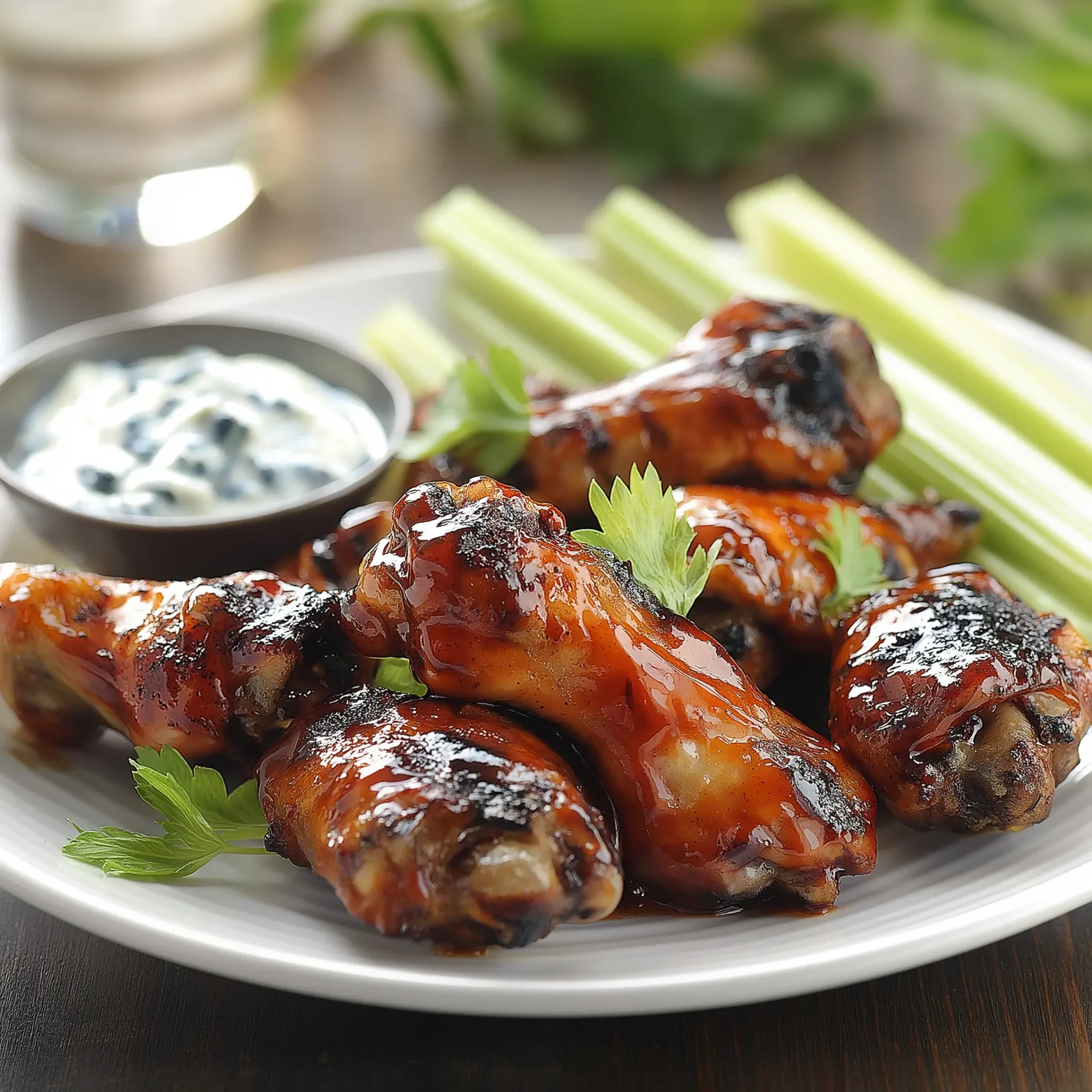 sticky BBQ chicken wings