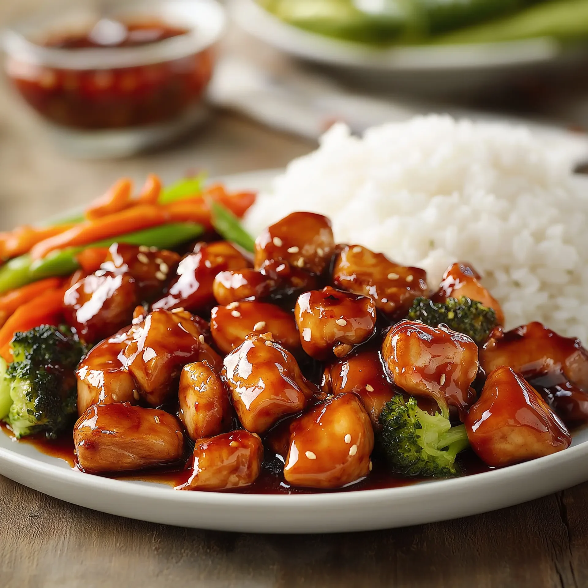 sticky BBQ diced chicken breast