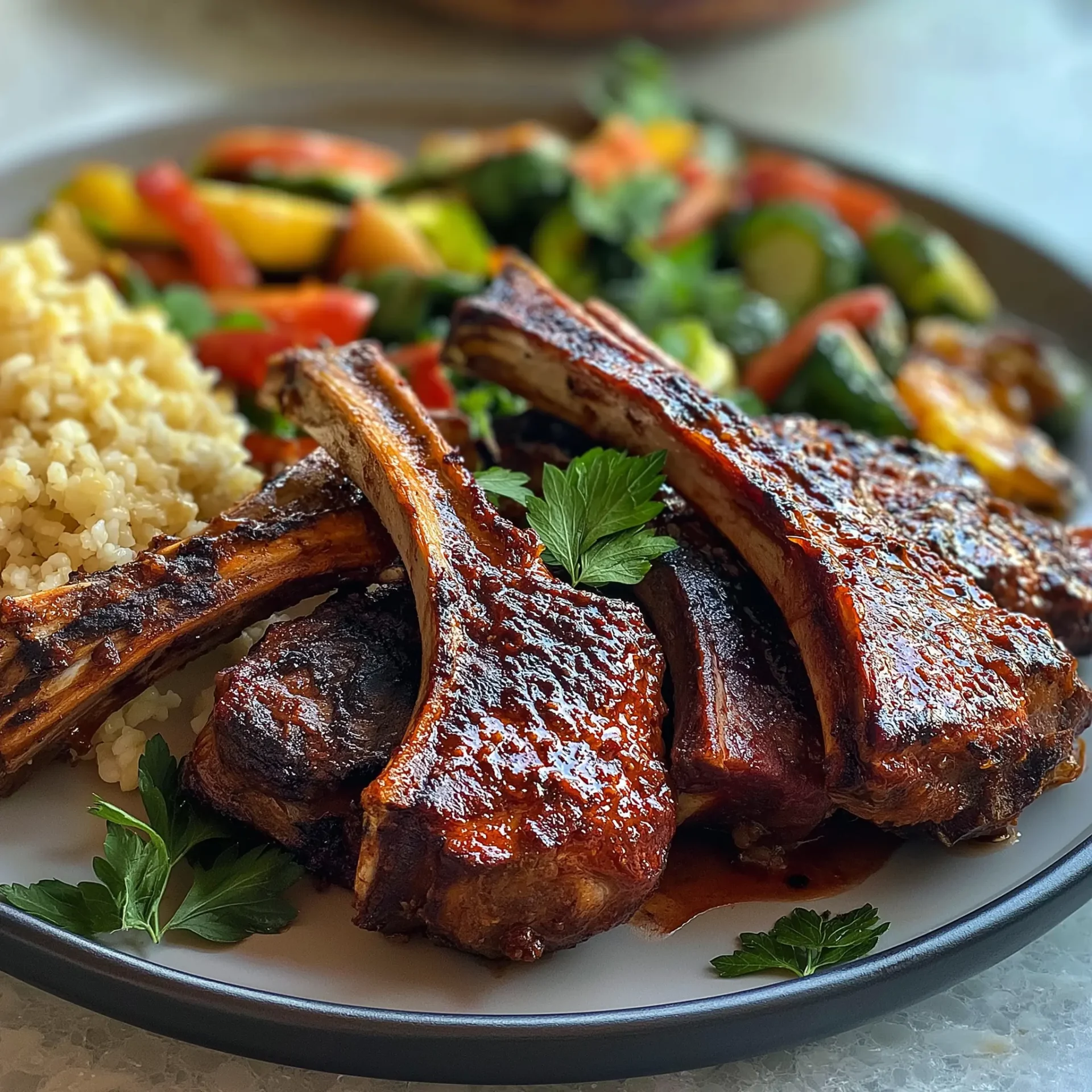 sticky BBQ lamb chops